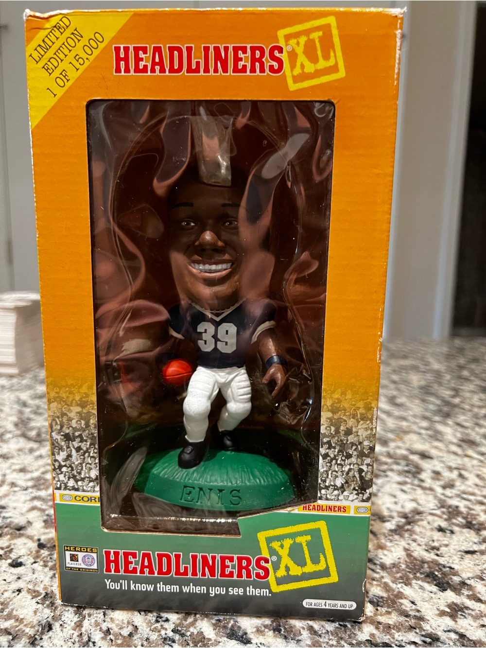 Headliners XL Football Player Bobblehead - Navy & White